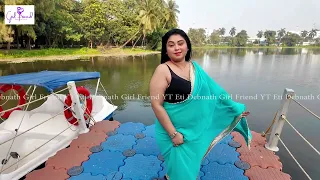  light peach saree moments plus size model eti outdoor park shoot kolkata 