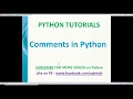 Comments in Python python comments python tutorials