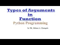 Types of Arguments in Functions Python Programming