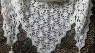 شال كروشيه مثلث بسيط وسهل Crochet Shawl 