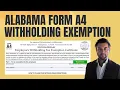 Alabama A4 Employee Withholding Certificate - How to Prepare for Single Filer