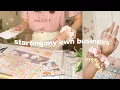 starting my own business preparing for shop launch designing stickers scrunchies jewelry art
