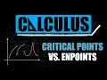 Critical Points vs Endpoints