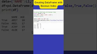 Creation of DataFrame with Boolean index