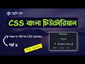 CSS Syntax CSS Tutorial Bangla Part 2 Complete Web Design Course CSS Tutorial for Beginner