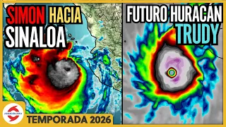 Huracán Simón hacia Sinaloa. Invest 93E podría fortalecerse en la tormenta tropical o huracán Trudy.