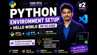 Python Environment Setup for Beginners Install Python VS Code First Program 2026