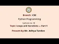 Python Programming Loops and Iterations Part-1 AKTU Digital Education
