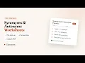 Free Synonyms Antonyms Worksheet Generator Printable Vocabulary Practice in Seconds No Sign-Up