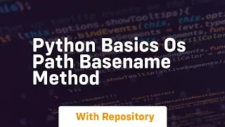 Python basics os path basename method