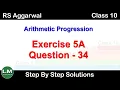 Arithmetic Progression Class 10 Exercise 5A Question 34 RS Aggarwal Learn Maths