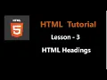 Lesson - 3 HTML Heading HTML Tutorial In Hindi HTML Full Course In Hindi