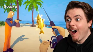 Goosiest learns how to fish...