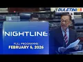Lagu Nightline, 5 February 2026