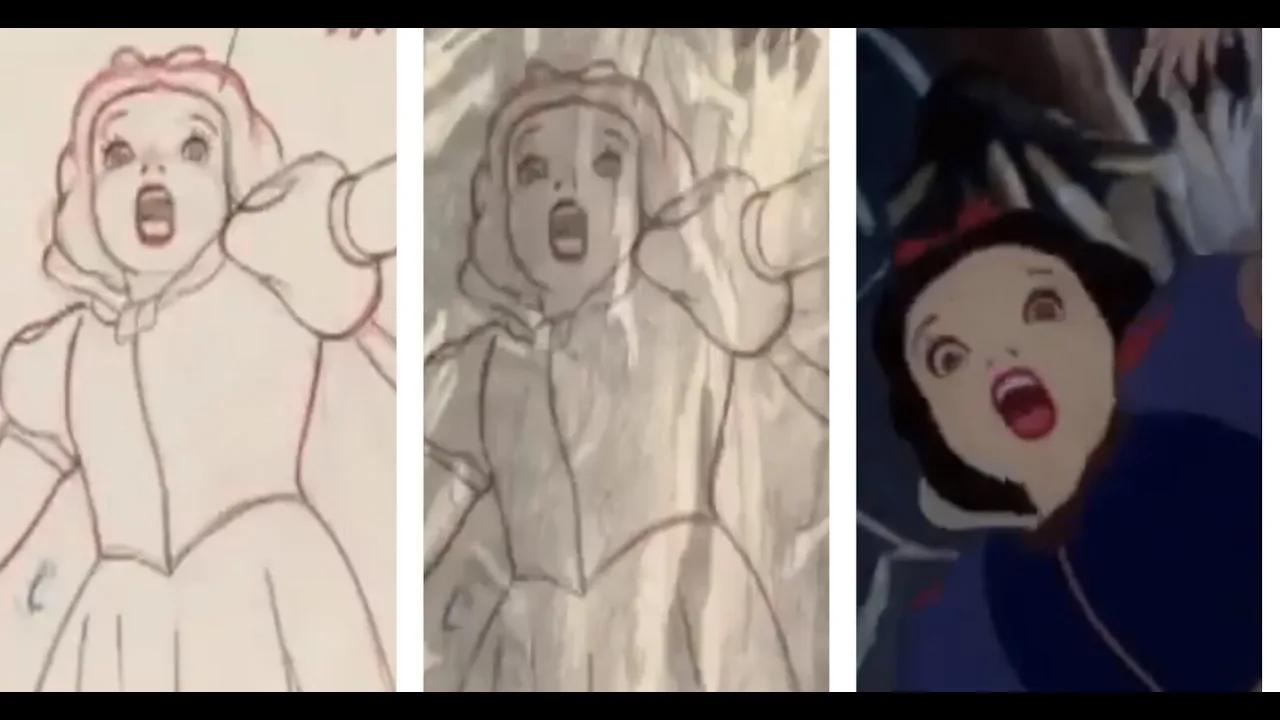 Animation of Snow White Running Through the Forest