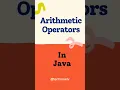 Arithmetic Operators Java