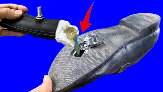 Veteran Shoemaker Shares This Secret Use Styrofoam To Repair Holes In Shoes 