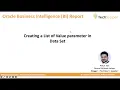 Static List of Value parameter in Data Set in Oracle Business Intelligence