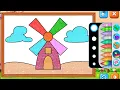 Cute Windmill Coloring for Kids Easy Farm Coloring Fun