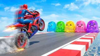 Spider-Man Team takes on the ultimate Motorbike Racing Challenge in GTA 5!