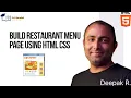 Build Restaurant Menu Page using HTML CSS Restaurant Website