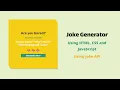 Joke Generator Using HTML CSS and JavaScript Fun Web Development Project