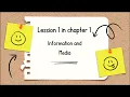 Programming Lesson1 Chapter 1 Information and Media