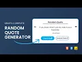 Random Quote Generator Using HTML CSS JS devRasen Complete Responsive Random Quote Generator