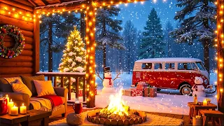 Relaxing Christmas Music Snow Falling ❄️ Cozy Christmas Ambience Music 🎅Christmas Fireplace Ambience