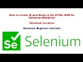 Selenium locator ID Name Fastest Locators in Selenium ID