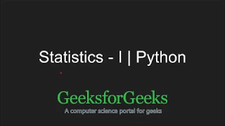 Python Programming Tutorial Statistical Functions - Part 1 GeeksforGeeks