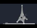 AutoCAD 3D Practice - Eiffel tower Paris France 3D Model