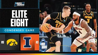 Illinois vs Iowa - Elite Eight NCAA tournament extended highlights
