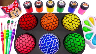 Oddly Satisfying Video 🌈 How To Make 6 Slime Stress Balls From Pop it Lollipop ASMR Paint Color