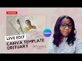 Professional Obituary Canva Template - Live Edits
