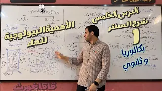 علوم متكاملة الدرس الخامس الأهمية البيولوجية للماء الترم الأول شرح أسطوري 