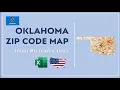 Oklahoma Zip Code Map in Excel - Zip Codes List and Population Map