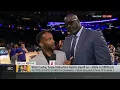 Shaquille O Neal crashes Jamal Collier s reporting ahead of Pacers-Knicks Game 2 SportsCenter
