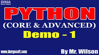 PYTHON tutorials Demo - 1 by Mr Wilson On 20-12-2021 7PM IST