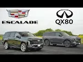 Land Yacht Battle 2025 Infiniti QX80 vs 2025 Cadillac Escalade Review and Race
