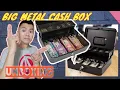 UNBOXING BIG METAL CASH BOX with Key Lock - Steel Money Coin Tray with Lid Cover and Bill Slots