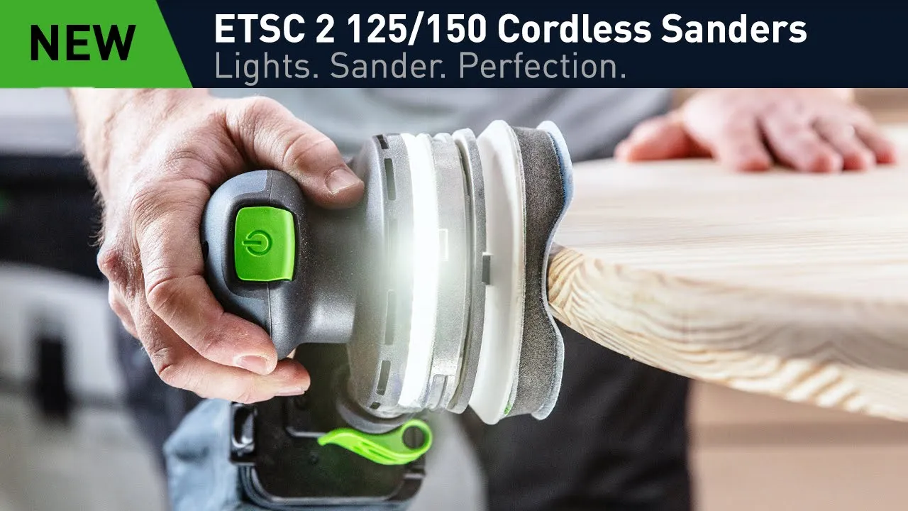 Festool Canada — Festool ETSC 2 Cordless Sanders: Lights, Sander, Perfection (YouTube video ad)