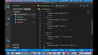JavaScript Conditionals - Switch Statement If If-Else Nested If Ternary