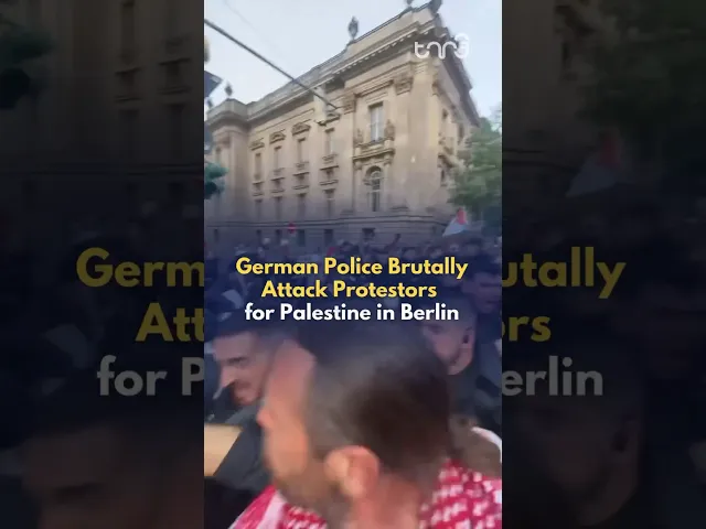 ⁣German police violently attacked protestors following cancellation of Palestine congress in Berlin.