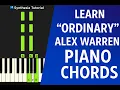 Download Lagu Alex Warren - Ordinary (Piano Tutorial) - Simple Chords Way to Play on Piano to Hum or Sing Along