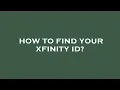 How to find your xfinity id