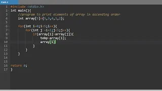 Program to sort array elements in ascending order in C Bubble Sort Madhur Biradar