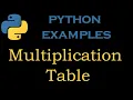 Python Examples 14 Print a Multiplication Table