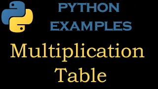 Python Examples 14 Print a Multiplication Table