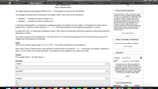 Problem 282A - BIT Codeforces 07 Oct 2018